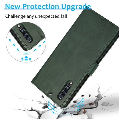 For Samsung Galaxy A70 Calf Texture 2 in 1 Detachable Magnetic Back Cover Horizontal Flip Leather Case with Holder & Card Slots & Wallet & Photo Frame(Green) by buy2fix