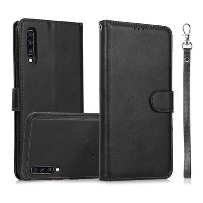 For Samsung Galaxy A70 Calf Texture 2 in 1 Detachable Magnetic Back Cover Horizontal Flip Leather Case with Holder & Card Slots & Wallet & Photo Frame(Black) by buy2fix