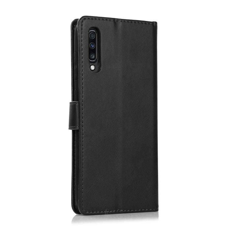 For Samsung Galaxy A70 Calf Texture 2 in 1 Detachable Magnetic Back Cover Horizontal Flip Leather Case with Holder & Card Slots & Wallet & Photo Frame(Black) by buy2fix