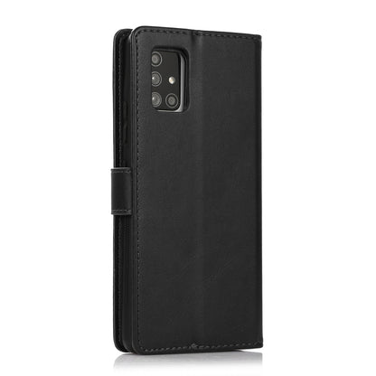 For Samsung Galaxy A71 Calf Texture 2 in 1 Detachable Magnetic Back Cover Horizontal Flip Leather Case with Holder & Card Slots & Wallet & Photo Frame(Black) - Galaxy Phone Cases by buy2fix | Online Shopping UK | buy2fix