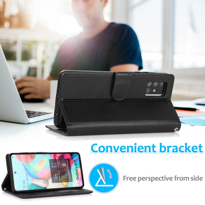 For Samsung Galaxy A71 Calf Texture 2 in 1 Detachable Magnetic Back Cover Horizontal Flip Leather Case with Holder & Card Slots & Wallet & Photo Frame(Black) - Galaxy Phone Cases by buy2fix | Online Shopping UK | buy2fix