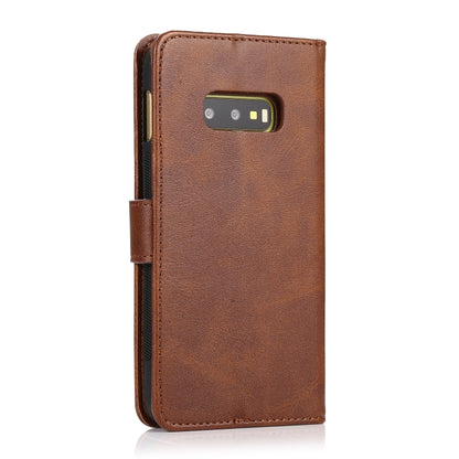 For Samsung Galaxy S10e Calf Texture 2 in 1 Detachable Magnetic Back Cover Horizontal Flip Leather Case with Holder & Card Slots & Wallet & Photo Frame(Brown) by buy2fix