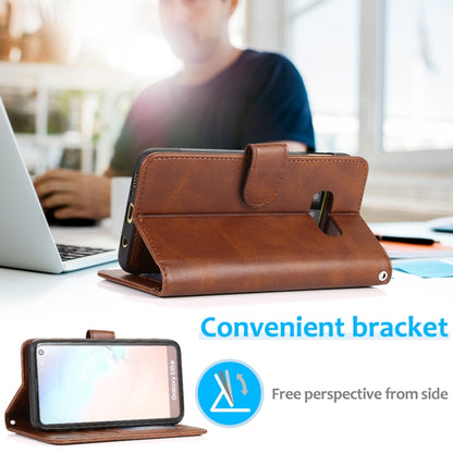 For Samsung Galaxy S10e Calf Texture 2 in 1 Detachable Magnetic Back Cover Horizontal Flip Leather Case with Holder & Card Slots & Wallet & Photo Frame(Brown) by buy2fix