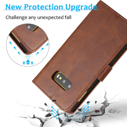 For Samsung Galaxy S10e Calf Texture 2 in 1 Detachable Magnetic Back Cover Horizontal Flip Leather Case with Holder & Card Slots & Wallet & Photo Frame(Brown) by buy2fix