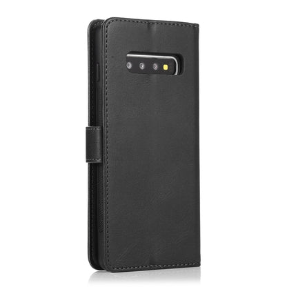 For Samsung Galaxy S10 Calf Texture 2 in 1 Detachable Magnetic Back Cover Horizontal Flip Leather Case with Holder & Card Slots & Wallet & Photo Frame(Black) by buy2fix
