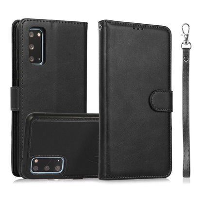 For Samsung Galaxy S20 Calf Texture 2 in 1 Detachable Magnetic Back Cover Horizontal Flip Leather Case with Holder & Card Slots & Wallet & Photo Frame(Black) by buy2fix