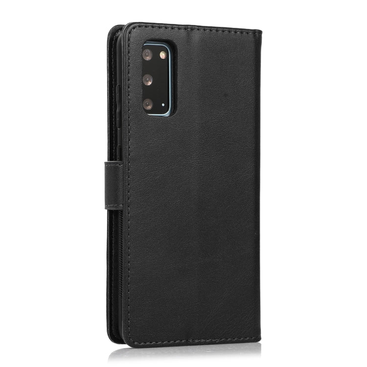 For Samsung Galaxy S20 Calf Texture 2 in 1 Detachable Magnetic Back Cover Horizontal Flip Leather Case with Holder & Card Slots & Wallet & Photo Frame(Black) by buy2fix