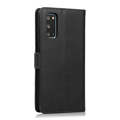 For Samsung Galaxy S20 Calf Texture 2 in 1 Detachable Magnetic Back Cover Horizontal Flip Leather Case with Holder & Card Slots & Wallet & Photo Frame(Black) by buy2fix