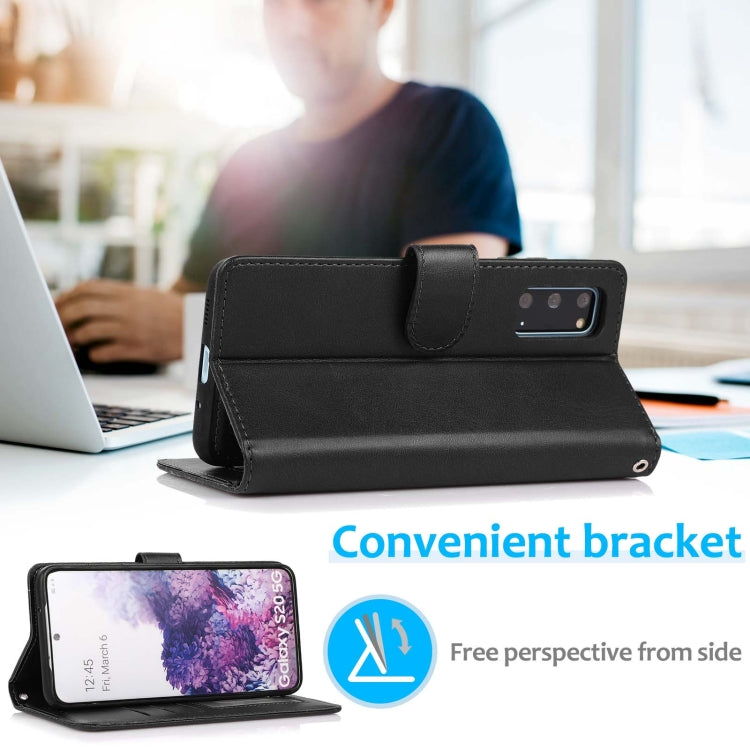 For Samsung Galaxy S20+ Calf Texture 2 in 1 Detachable Magnetic Back Cover Horizontal Flip Leather Case with Holder & Card Slots & Wallet & Photo Frame(Black) by buy2fix