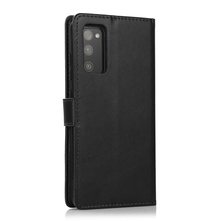 For Samsung Galaxy S20 FE Calf Texture 2 in 1 Detachable Magnetic Back Cover Horizontal Flip Leather Case with Holder & Card Slots & Wallet & Photo Frame(Black) by buy2fix