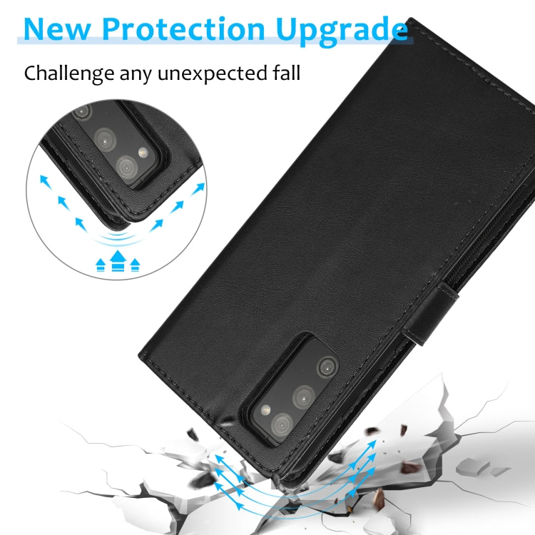 For Samsung Galaxy S20 FE Calf Texture 2 in 1 Detachable Magnetic Back Cover Horizontal Flip Leather Case with Holder & Card Slots & Wallet & Photo Frame(Black) by buy2fix