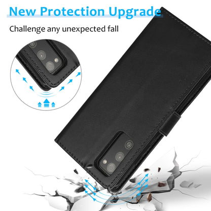 For Samsung Galaxy S20 FE Calf Texture 2 in 1 Detachable Magnetic Back Cover Horizontal Flip Leather Case with Holder & Card Slots & Wallet & Photo Frame(Black) by buy2fix