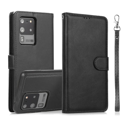 For Samsung Galaxy S20 Ultra Calf Texture 2 in 1 Detachable Magnetic Back Cover Horizontal Flip Leather Case with Holder & Card Slots & Wallet & Photo Frame(Black) by buy2fix