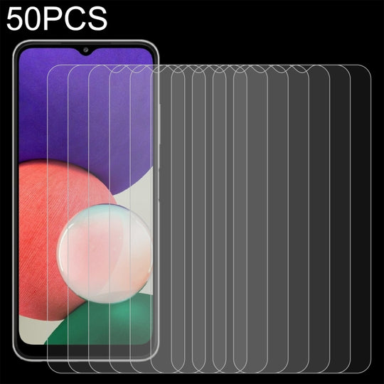 For Samsung Galaxy A22 5G / A23 50 PCS 0.26mm 9H 2.5D Tempered Glass Film