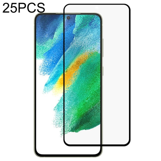 For Samsung Galaxy S21 FE 5G 25 PCS Full Glue Full Screen Tempered Glass Film - Galaxy Tempered Glass by buy2fix | Online Shopping UK | buy2fix