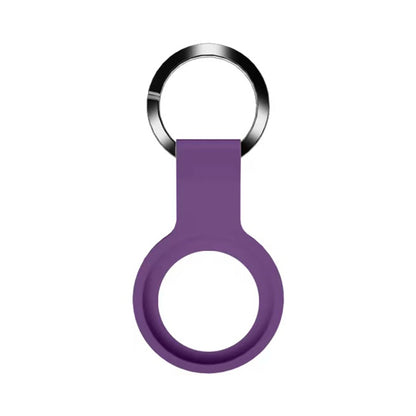 Mutural Liquid Silicone Protective Case with Key Ring for AirTag(Dark Purple) - Other by Mutural | Online Shopping UK | buy2fix