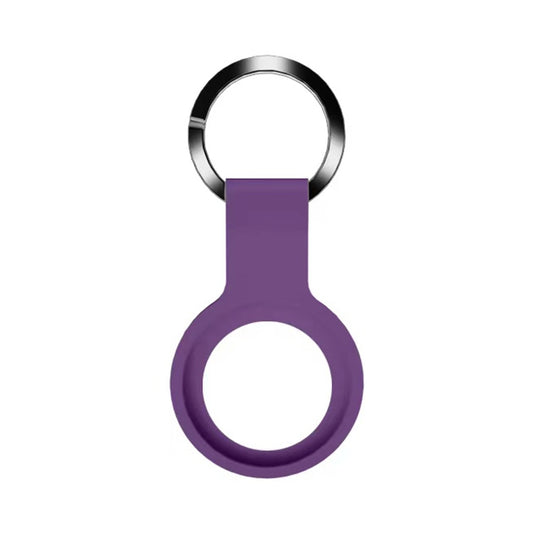 Mutural Liquid Silicone Protective Case with Key Ring for AirTag(Dark Purple) - Other by Mutural | Online Shopping UK | buy2fix