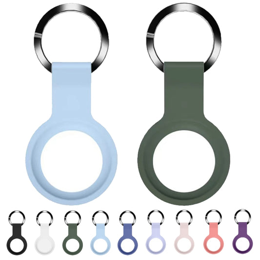 Mutural Liquid Silicone Protective Case with Key Ring for AirTag(Light Blue) - Other by Mutural | Online Shopping UK | buy2fix