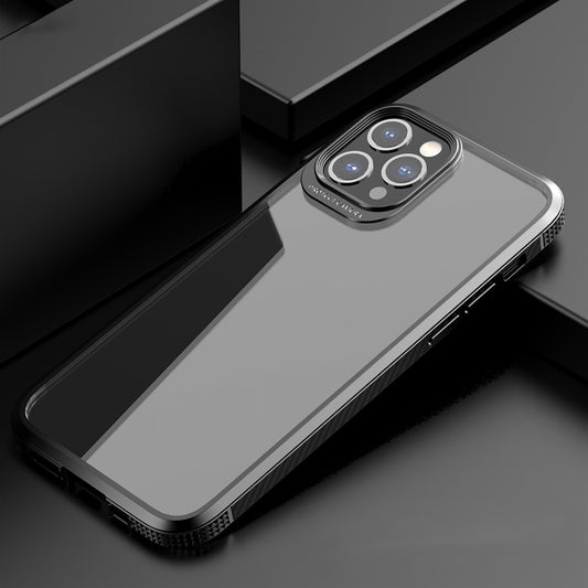 For iPhone 12 / 12 Pro iPAKY MG Series Carbon Fiber Texture Shockproof TPU+ Transparent PC Case(Black) - iPhone 12 / 12 Pro Cases by iPAKY | Online Shopping UK | buy2fix