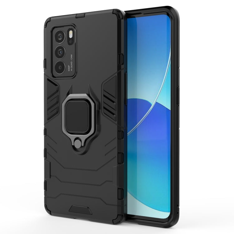 For OPPO Reno6 Pro 5G Shockproof PC + TPU Protective Case with Magnetic Ring Holder(Black) by buy2fix