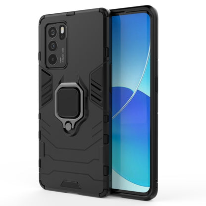 For OPPO Reno6 Pro 5G Shockproof PC + TPU Protective Case with Magnetic Ring Holder(Black) by buy2fix