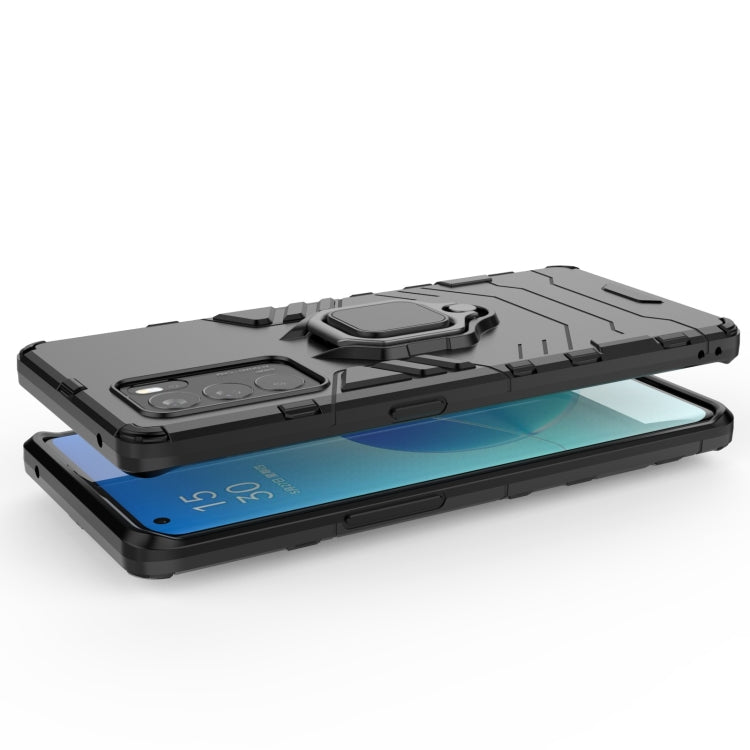 For OPPO Reno6 Pro 5G Shockproof PC + TPU Protective Case with Magnetic Ring Holder(Black) by buy2fix