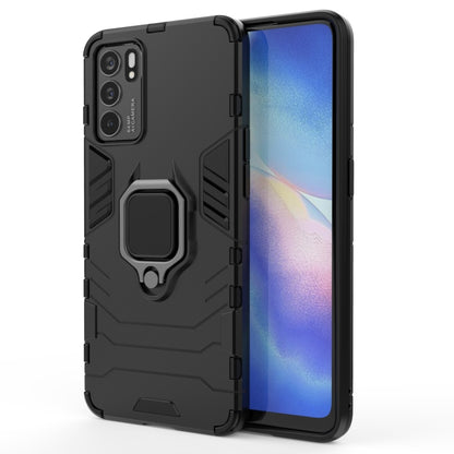 For OPPO Reno6 5G Shockproof PC + TPU Protective Case with Magnetic Ring Holder(Black) by buy2fix