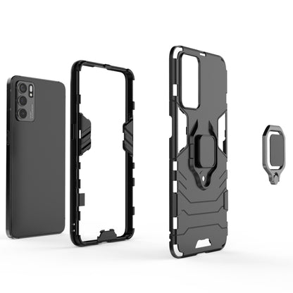For OPPO Reno6 5G Shockproof PC + TPU Protective Case with Magnetic Ring Holder(Black) by buy2fix