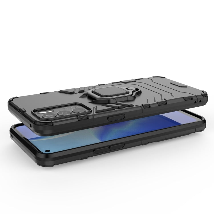 For OPPO Reno6 5G Shockproof PC + TPU Protective Case with Magnetic Ring Holder(Black) by buy2fix