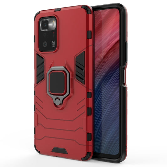 For Xiaomi Redmi Note 10 Pro 5G Shockproof PC + TPU Protective Case with Magnetic Ring Holder(Red) - Xiaomi Cases by buy2fix | Online Shopping UK | buy2fix