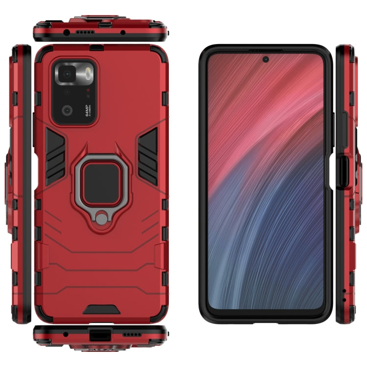 For Xiaomi Redmi Note 10 Pro 5G Shockproof PC + TPU Protective Case with Magnetic Ring Holder(Red) - Xiaomi Cases by buy2fix | Online Shopping UK | buy2fix