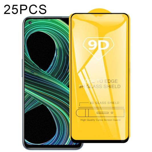 For OPPO Realme 8 5G / 8S 5G 25 PCS 9D Full Glue Full Screen Tempered Glass Film - Realme Tempered Glass by buy2fix | Online Shopping UK | buy2fix