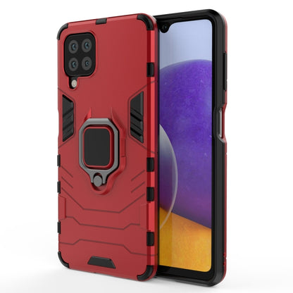 For Samsung Galaxy A22 4G Shockproof PC + TPU Protective Case with Magnetic Ring Holder(Red) by buy2fix