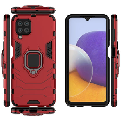 For Samsung Galaxy A22 4G Shockproof PC + TPU Protective Case with Magnetic Ring Holder(Red) by buy2fix