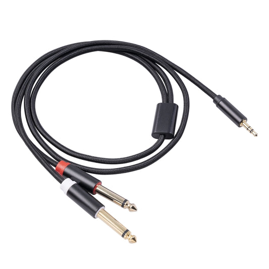 3683 3.5mm Male to Dual 6.35mm Male Audio Cable, Cable Length:1m(Black) - Aux Cable by buy2fix | Online Shopping UK | buy2fix