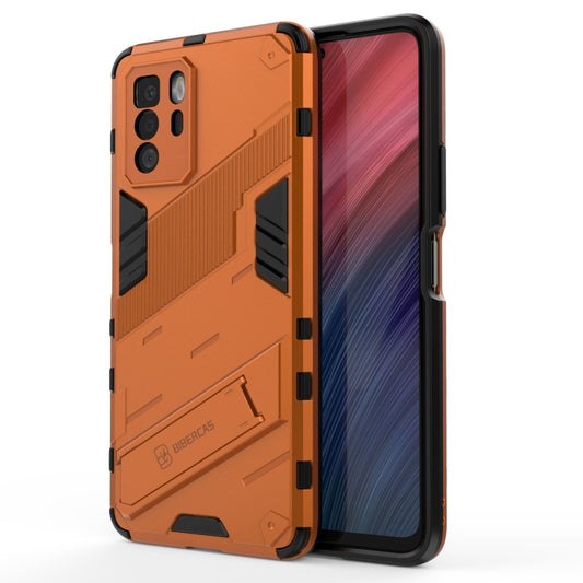 For Xiaomi Redmi Note 10 Pro 5G Punk Armor 2 in 1 PC + TPU Shockproof Case with Invisible Holder(Orange) - Xiaomi Cases by buy2fix | Online Shopping UK | buy2fix