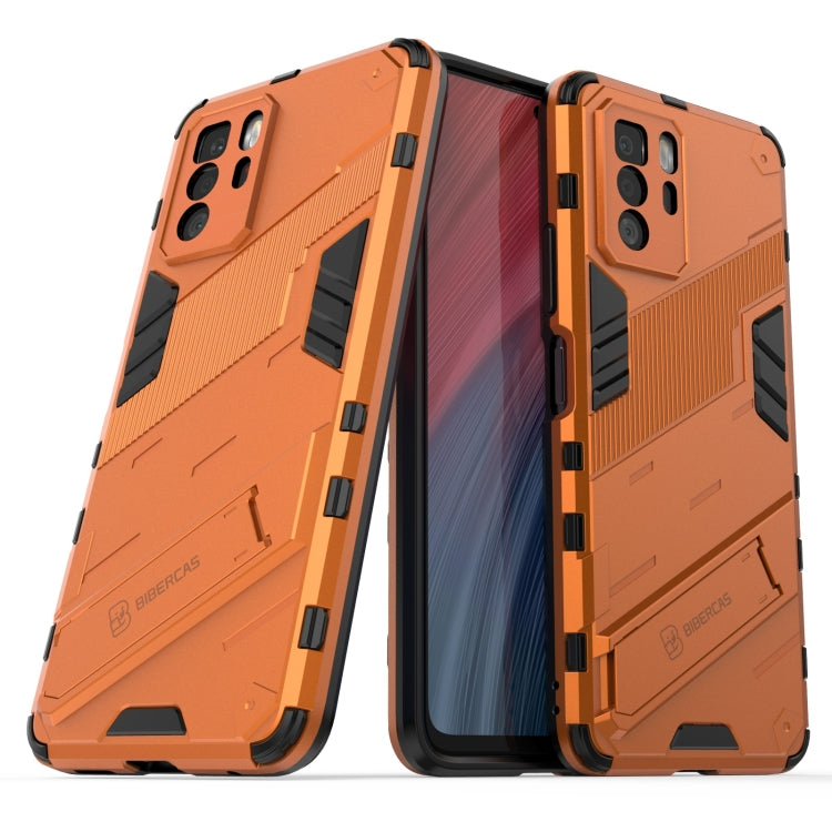 For Xiaomi Redmi Note 10 Pro 5G Punk Armor 2 in 1 PC + TPU Shockproof Case with Invisible Holder(Orange) - Xiaomi Cases by buy2fix | Online Shopping UK | buy2fix