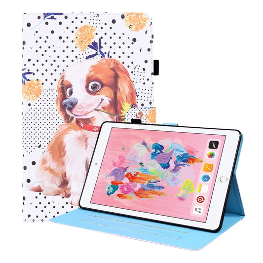 Animal Pattern Horizontal Flip Leather Case with Holder & Card Slots & Photo Frame & Sleep / Wake-up Function For iPad 9.7 2018 / 2017(Little Flower dog) - iPad 9.7 (2018) & (2017) Cases by buy2fix | Online Shopping UK | buy2fix
