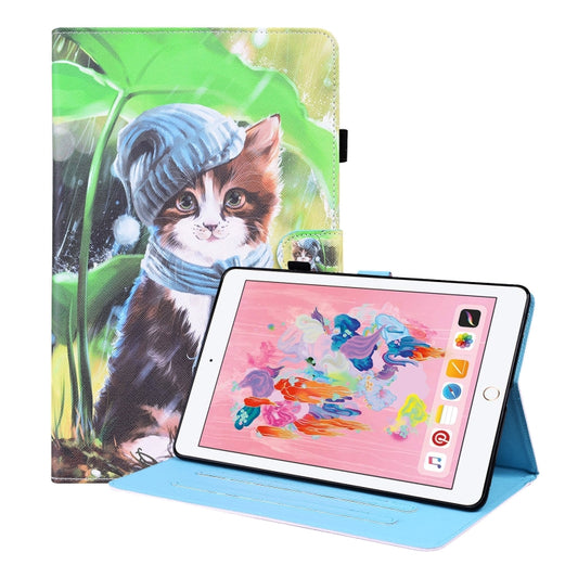 Animal Pattern Horizontal Flip Leather Case with Holder & Card Slots & Photo Frame & Sleep / Wake-up Function For iPad 9.7 2018 / 2017(Bib Kitten) - iPad 9.7 (2018) & (2017) Cases by buy2fix | Online Shopping UK | buy2fix