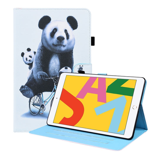 For iPad 10.2 2021 / 2020 / 2019 Animal Pattern Horizontal Flip Leather Case with Holder & Card Slots & Photo Frame & Sleep / Wake-up Function(Cycling Panda) - iPad 10.2 Cases by buy2fix | Online Shopping UK | buy2fix