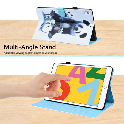 For iPad 10.2 2021 / 2020 / 2019 Animal Pattern Horizontal Flip Leather Case with Holder & Card Slots & Photo Frame & Sleep / Wake-up Function(Cycling Panda) by buy2fix