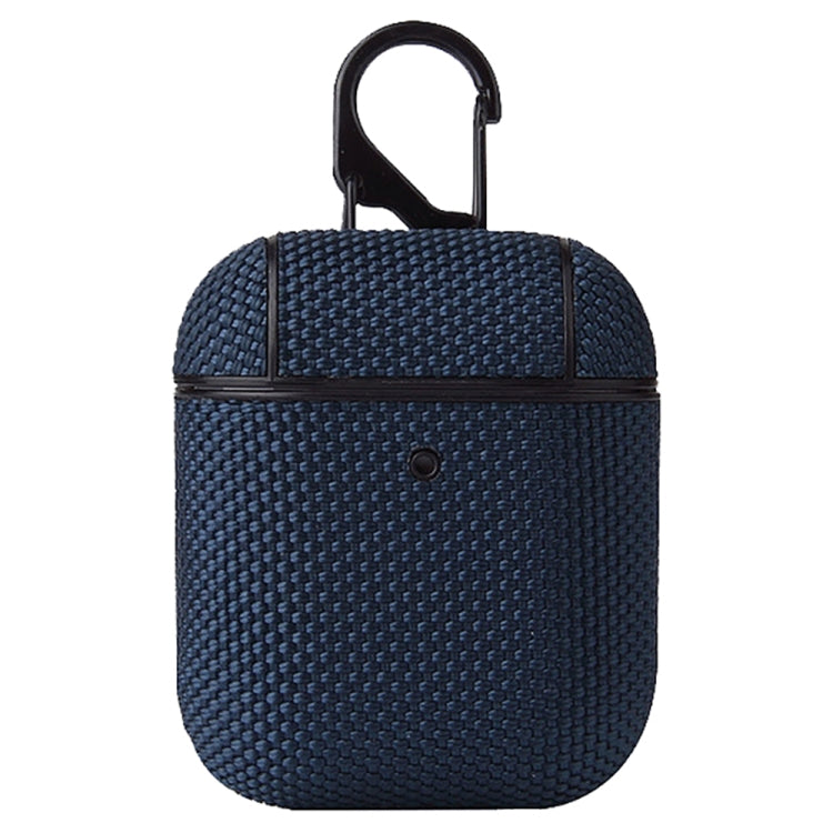 Business Cloth Earphone Protective Case with Hook For AirPods 1 / 2(Blue) - For AirPods 1/2 by buy2fix | Online Shopping UK | buy2fix