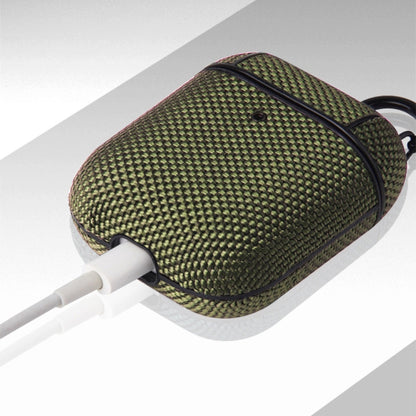 Business Cloth Earphone Protective Case with Hook For AirPods 1 / 2(Green) - For AirPods 1/2 by buy2fix | Online Shopping UK | buy2fix