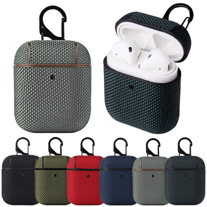 Business Cloth Earphone Protective Case with Hook For AirPods 1 / 2(Red) - For AirPods 1/2 by buy2fix | Online Shopping UK | buy2fix