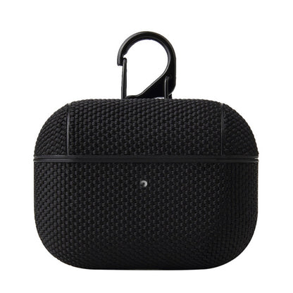 Business Cloth Earphone Protective Case with Hook For AirPods Pro(Black) - For AirPods Pro by buy2fix | Online Shopping UK | buy2fix