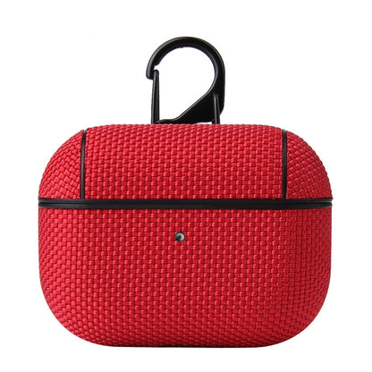 Business Cloth Earphone Protective Case with Hook For AirPods Pro(Red) - For AirPods Pro by buy2fix | Online Shopping UK | buy2fix