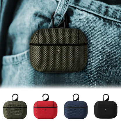 Business Cloth Earphone Protective Case with Hook For AirPods Pro(Red) - For AirPods Pro by buy2fix | Online Shopping UK | buy2fix
