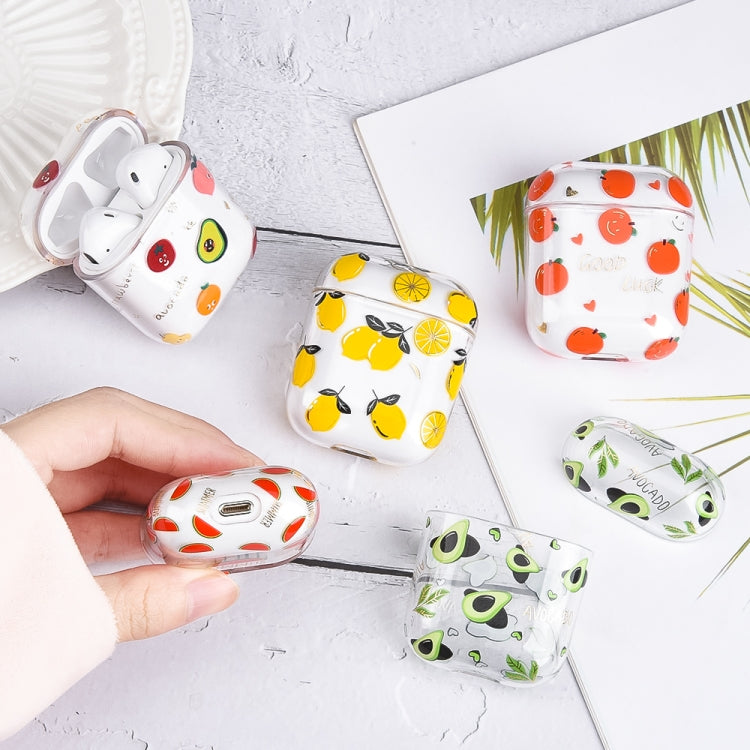 Bronzing Fruit Pattern PC Earphone Hard Protective Case For AirPods 1 / 2(F03) - For AirPods 1/2 by buy2fix | Online Shopping UK | buy2fix