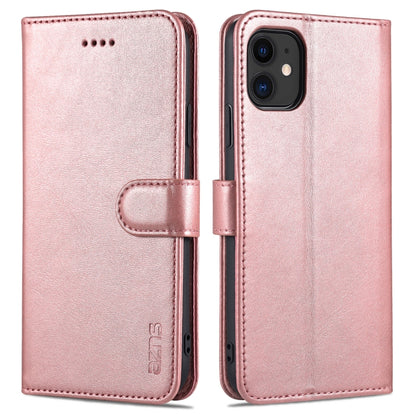 For iPhone 11 AZNS Skin Feel Calf Texture Horizontal Flip Leather Case with Card Slots & Holder & Wallet (Rose Gold) - iPhone 11 Cases by AZNS | Online Shopping UK | buy2fix