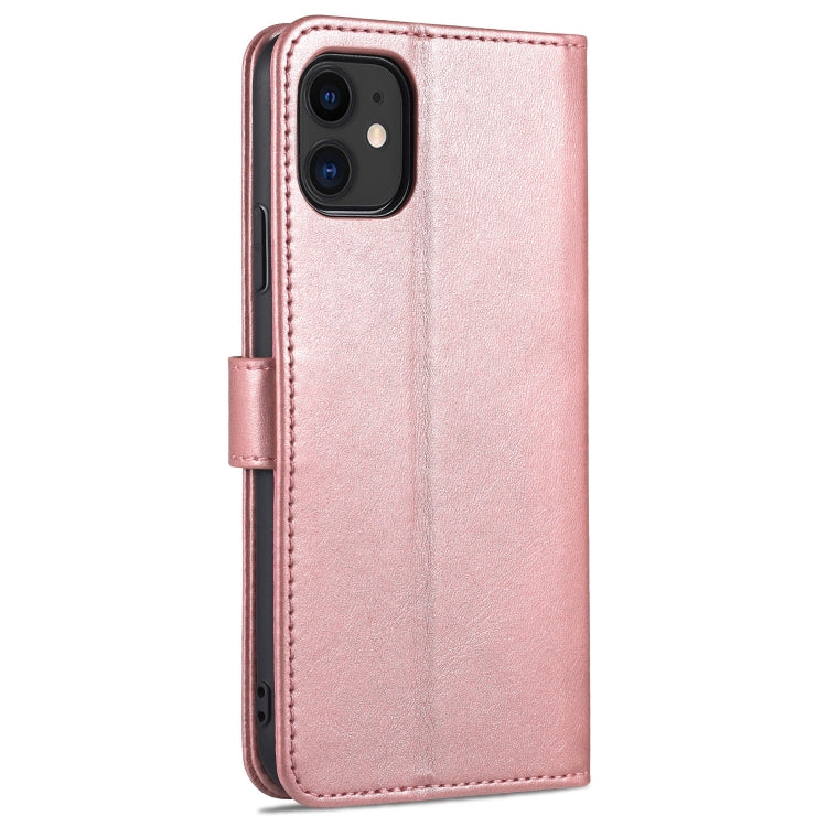 For iPhone 11 AZNS Skin Feel Calf Texture Horizontal Flip Leather Case with Card Slots & Holder & Wallet (Rose Gold) - iPhone 11 Cases by AZNS | Online Shopping UK | buy2fix